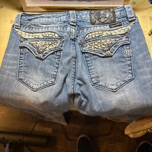 Miss me size 30 boot cut with angel wing pockets